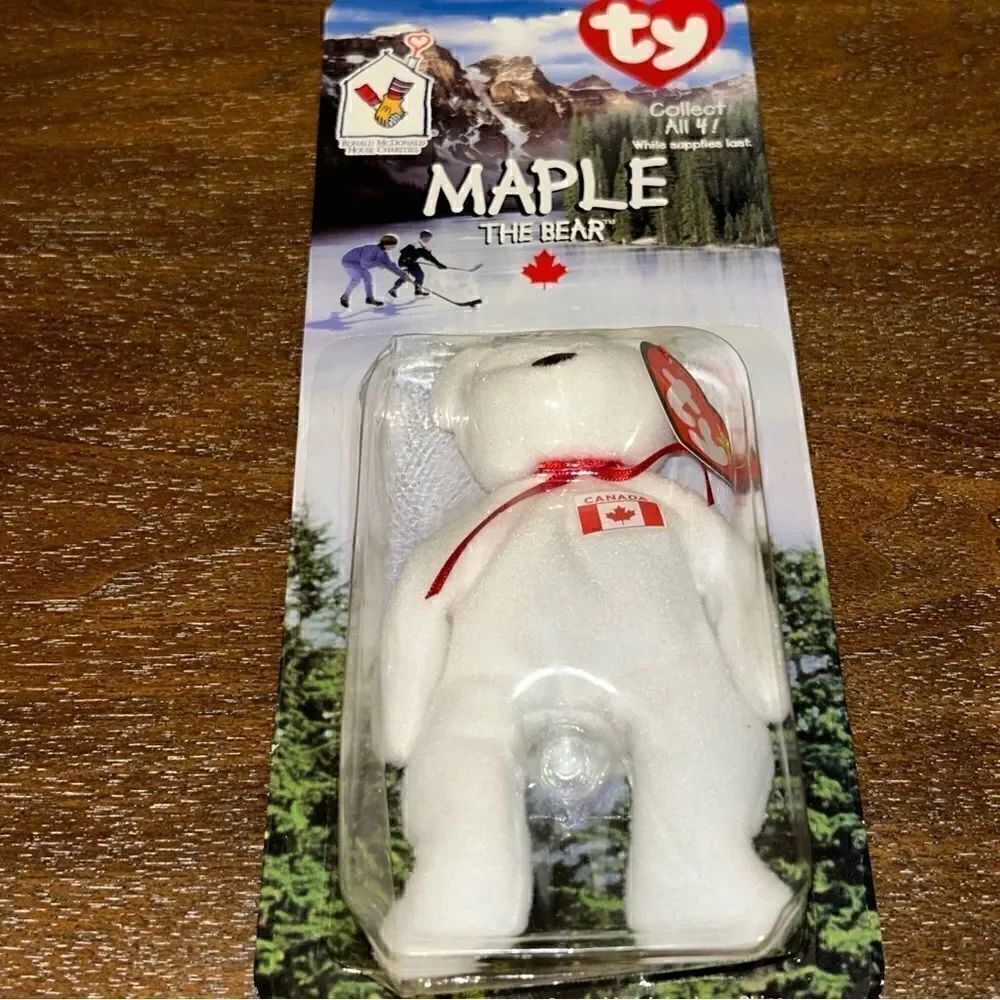 New, Ty Maple The Bear 1999 Mc Donalds Beanie Bear